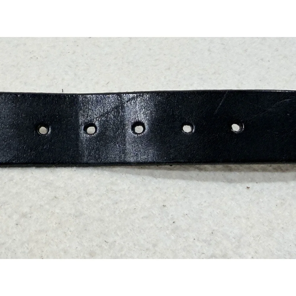Martin Dingman Men's Black Leather Belt Size 40 USA Made Solid Brass Buckle Vint